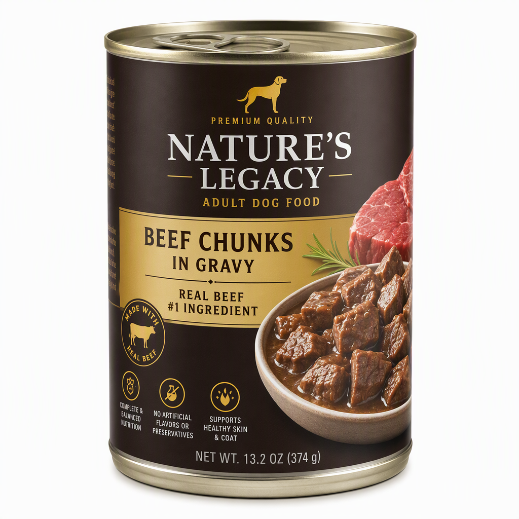 Adult Dog Wet Food — Beef Chunks in Gravy